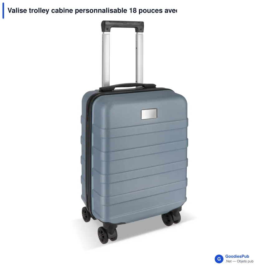 Valise trolley cabine personnalisable 18 pouces avec logo - ABS et polyester - Image 6