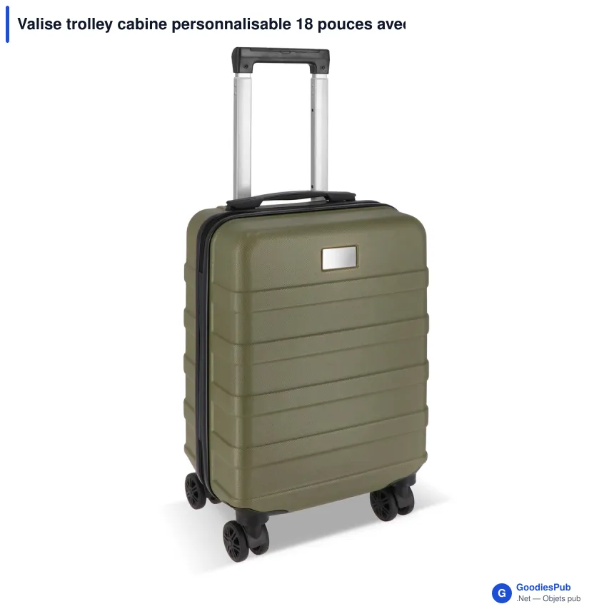 Valise trolley cabine personnalisable 18 pouces avec logo - ABS et polyester - Image 7