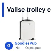 Valise trolley cabine personnalisable 18 pouces avec logo - ABS et polyester - Miniature 8