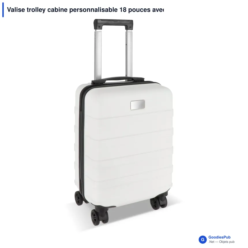 Valise trolley cabine personnalisable 18 pouces avec logo - ABS et polyester - Image 8