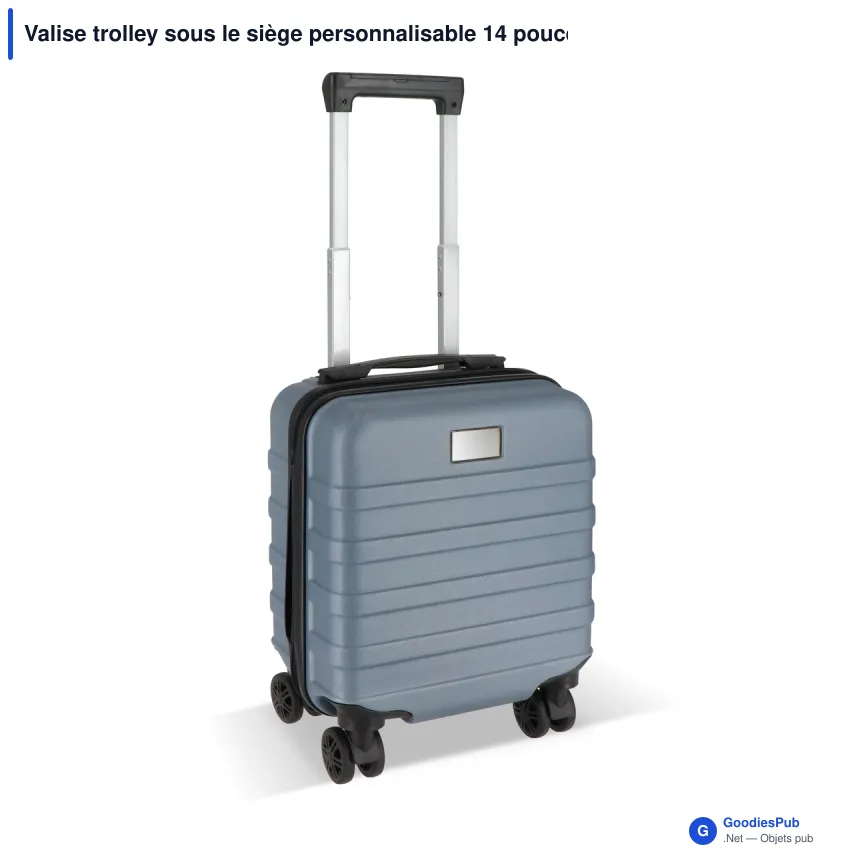 Valise trolley sous le siège personnalisable 14 pouces avec logo - ABS et polyester - Image 2