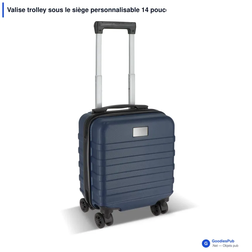 Valise trolley sous le siège personnalisable 14 pouces avec logo - ABS et polyester - Image 3