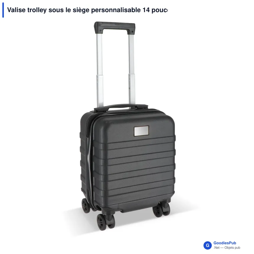 Valise trolley sous le siège personnalisable 14 pouces avec logo - ABS et polyester - Image 4