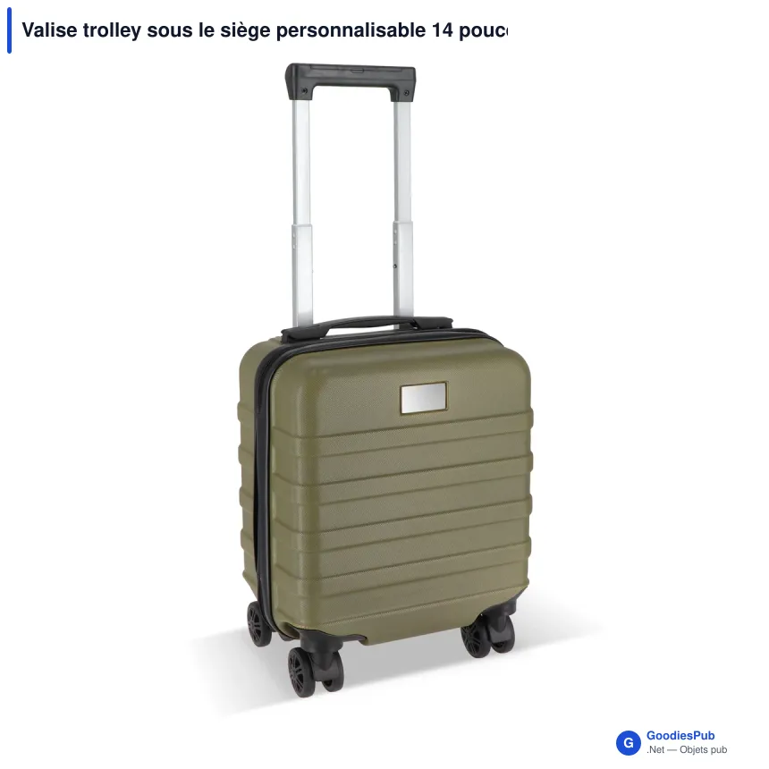 Valise trolley sous le siège personnalisable 14 pouces avec logo - ABS et polyester - Image 5