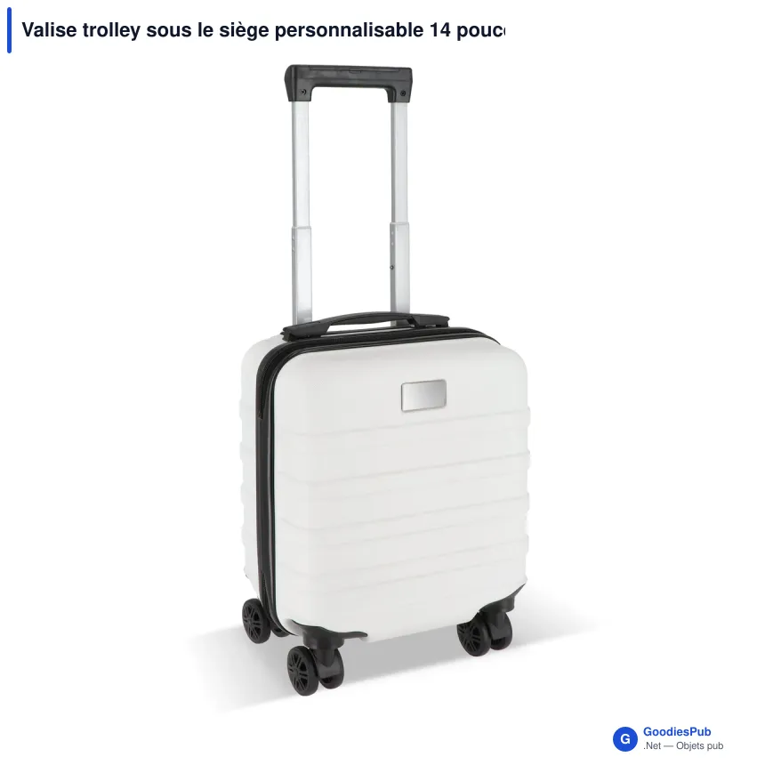 Valise trolley sous le siège personnalisable 14 pouces avec logo - ABS et polyester - Image 6