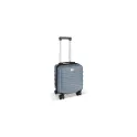 Variante Gris - Valise trolley sous le siège personnalisable 14 pouces avec logo - ABS et polyester