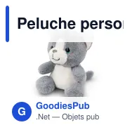 Peluche personnalisable Chat Elvins avec logo - Miniature 1