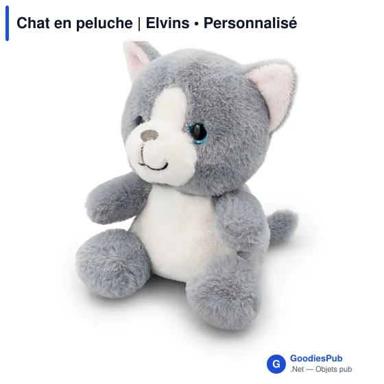 Peluche personnalisable Chat Elvins avec logo - Image 1