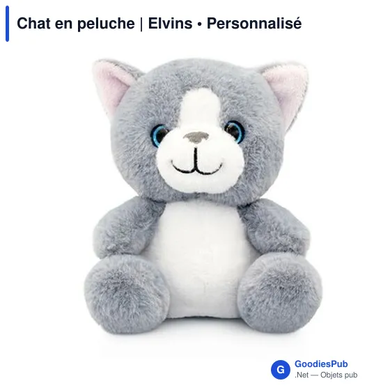 Peluche personnalisable Chat Elvins avec logo - Image 2