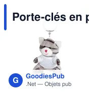 Porte-clés en peluche personnalisable avec logo - Chat Ollie - Miniature 4