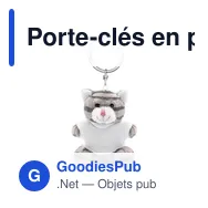 Porte-clés en peluche personnalisable avec logo - Chat Ollie - Miniature 5