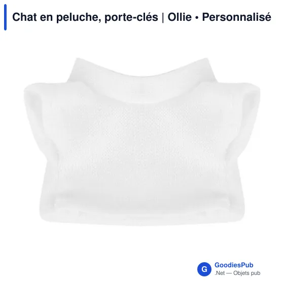 Porte-clés en peluche personnalisable avec logo - Chat Ollie - Image 8