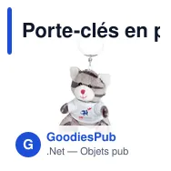 Porte-clés en peluche personnalisable avec logo - Chat Ollie - Miniature 9