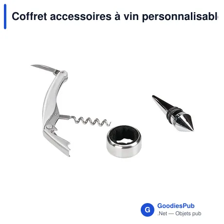 Coffret accessoires à vin personnalisable avec logo - Château ens. de sommelier