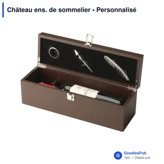 Coffret accessoires à vin personnalisable avec logo - Château ens. de sommelier - Image 4