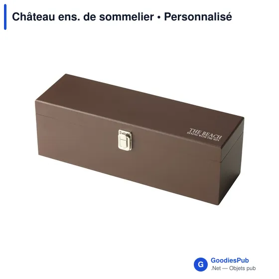 Coffret accessoires à vin personnalisable avec logo - Château ens. de sommelier - Image 5