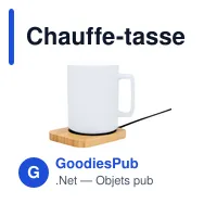 Chauffe-tasse personnalisable en bambou avec logo - Zobil - Miniature 4