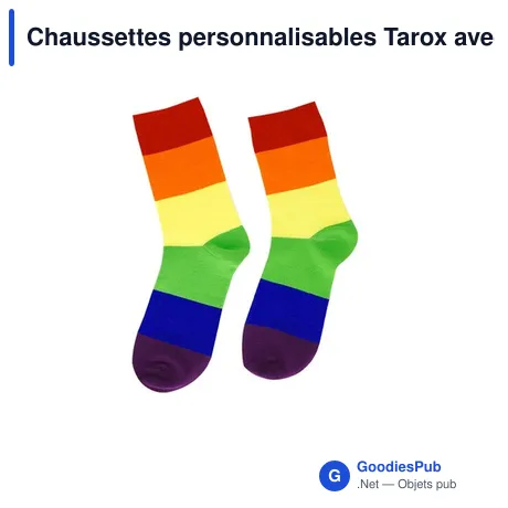 Chaussettes personnalisables Tarox avec logo - Design Rainbow