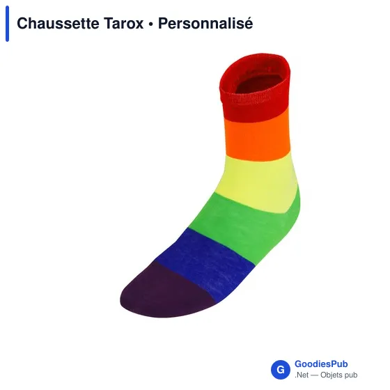 Chaussettes personnalisables Tarox avec logo - Design Rainbow - Image 3
