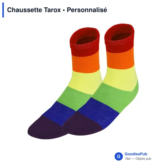 Chaussettes personnalisables Tarox avec logo - Design Rainbow - Image 5