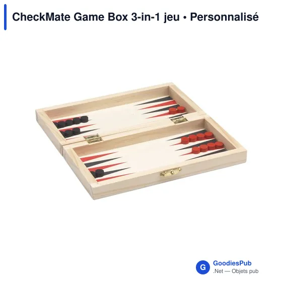 Boîte de jeu personnalisable CheckMate Game Box 3-in-1 avec logo - Image 2