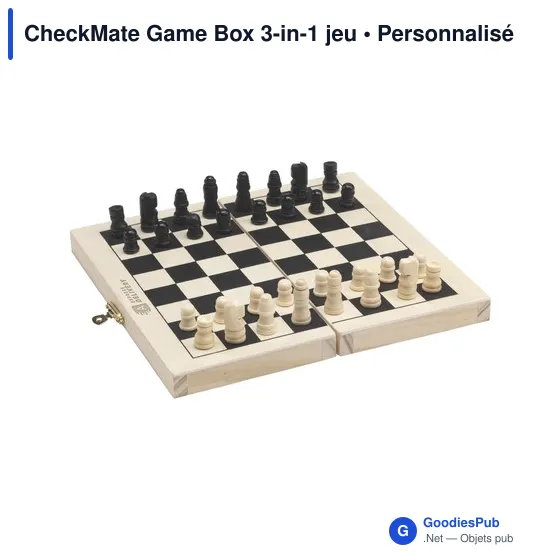 Boîte de jeu personnalisable CheckMate Game Box 3-in-1 avec logo - Image 3