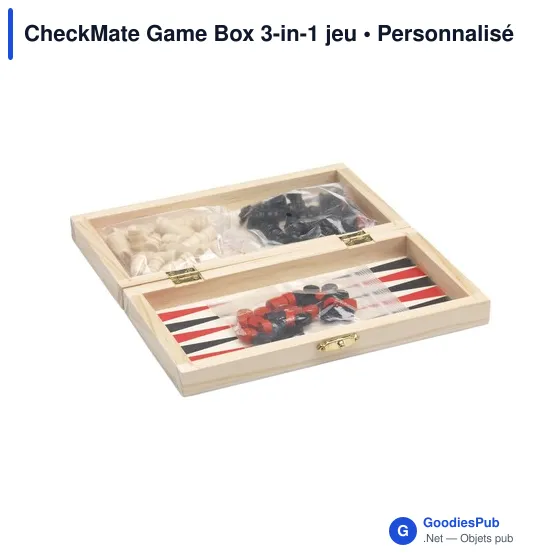 Boîte de jeu personnalisable CheckMate Game Box 3-in-1 avec logo - Image 4