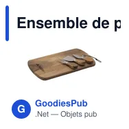 Ensemble de plateau à fromage personnalisable avec logo - 4 pièces - Miniature 1