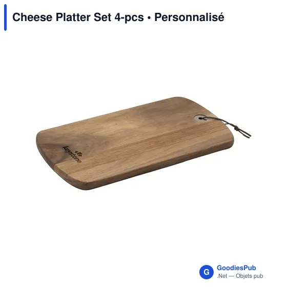 Ensemble de plateau à fromage personnalisable avec logo - 4 pièces - Image 2