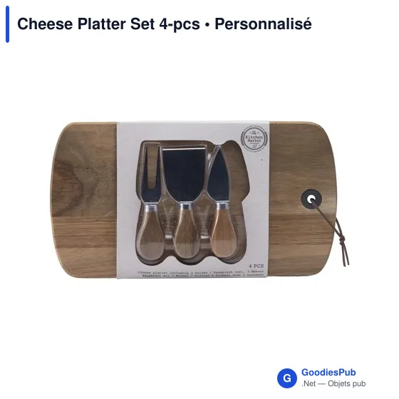 Ensemble de plateau à fromage personnalisable avec logo - 4 pièces - Image 4