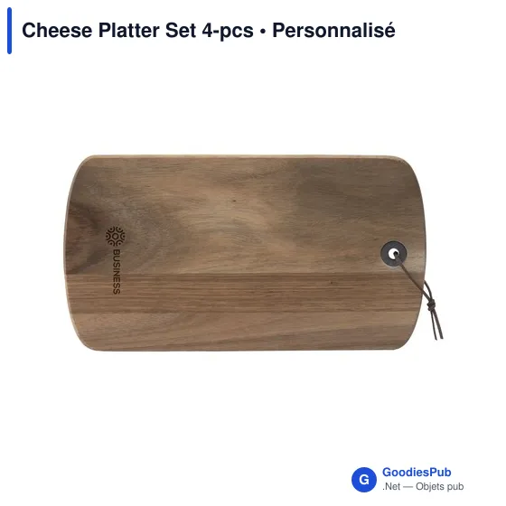Ensemble de plateau à fromage personnalisable avec logo - 4 pièces - Image 5
