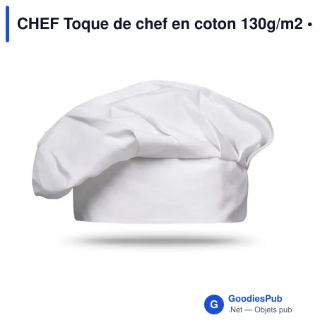 CHEF Toque de chef en coton 130g/m2