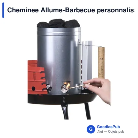 Cheminee Allume-Barbecue personnalisable avec logo - Argenté