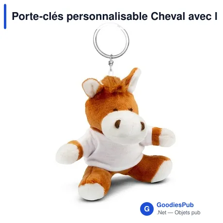 Porte-clés personnalisable Cheval avec logo - Nero