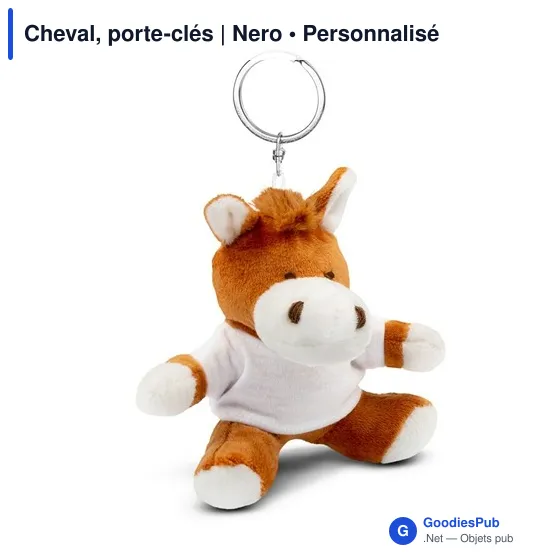 Porte-clés personnalisable Cheval avec logo - Nero - Image 1