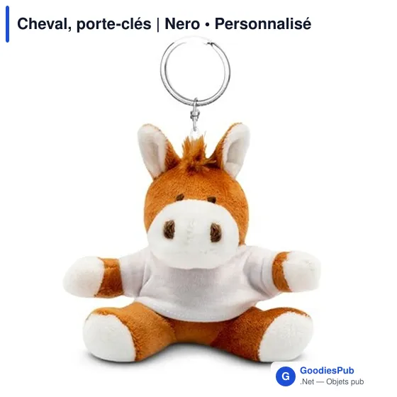 Porte-clés personnalisable Cheval avec logo - Nero - Image 2