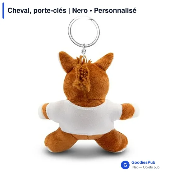 Porte-clés personnalisable Cheval avec logo - Nero - Image 3