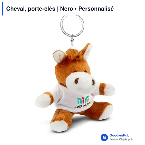 Porte-clés personnalisable Cheval avec logo - Nero - Image 6