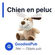 Chien en peluche personnalisable avec logo - Alaida - Miniature 1