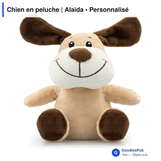 Chien en peluche personnalisable avec logo - Alaida - Image 2