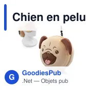 Oreiller de voyage personnalisable en peluche avec logo - Chien Atta - Miniature 1