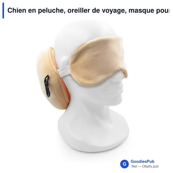 Oreiller de voyage personnalisable en peluche avec logo - Chien Atta - Image 4
