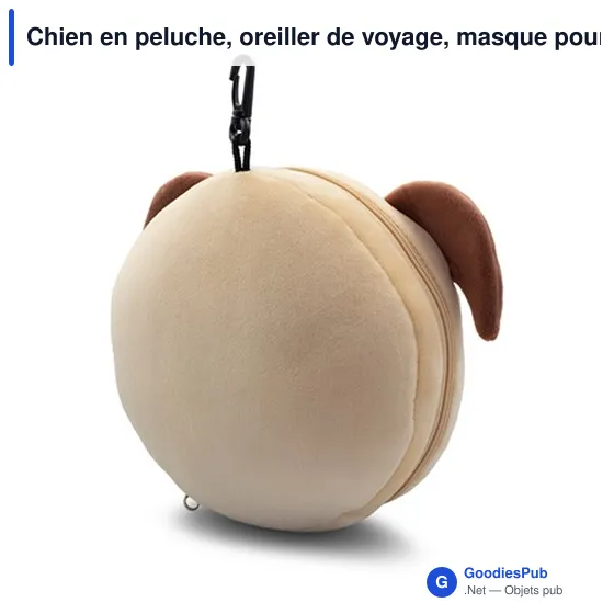 Oreiller de voyage personnalisable en peluche avec logo - Chien Atta - Image 5