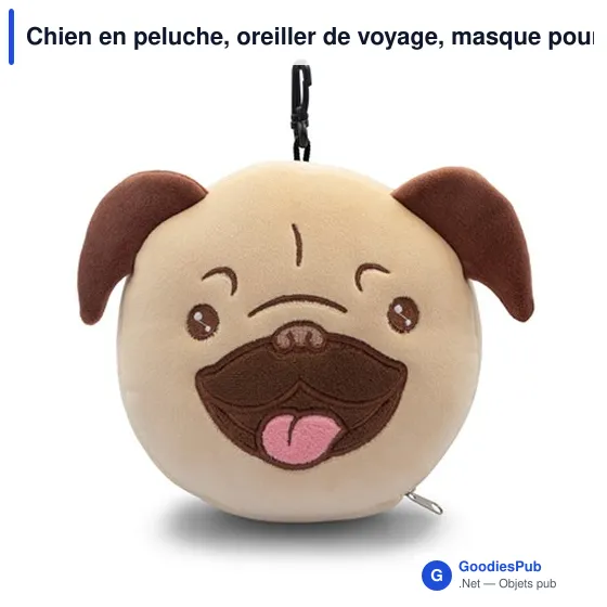Oreiller de voyage personnalisable en peluche avec logo - Chien Atta - Image 6