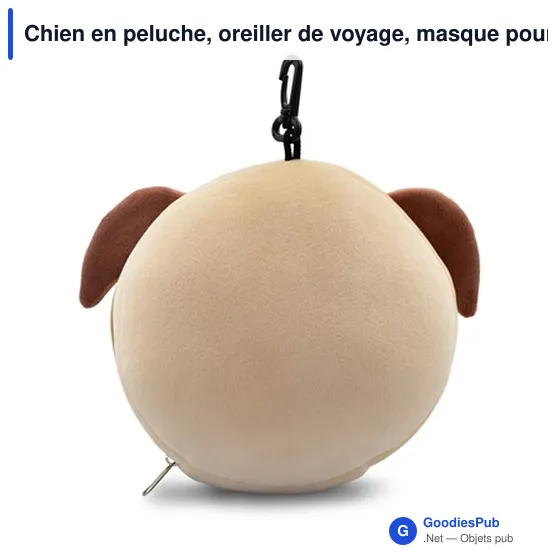 Oreiller de voyage personnalisable en peluche avec logo - Chien Atta - Image 8