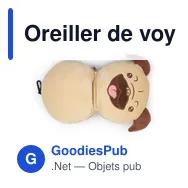 Oreiller de voyage personnalisable en peluche avec logo - Chien Atta - Miniature 10