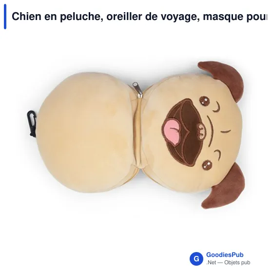 Oreiller de voyage personnalisable en peluche avec logo - Chien Atta - Image 10
