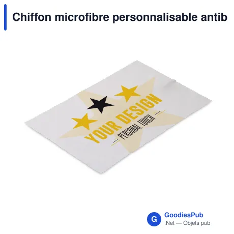 Chiffon microfibre personnalisable antibactérien avec logo - 20 x 30 cm