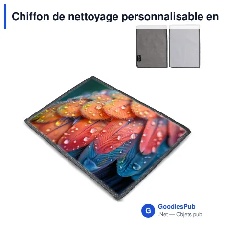 Chiffon de nettoyage personnalisable en microfibre RPET avec logo - 13 x 18 cm