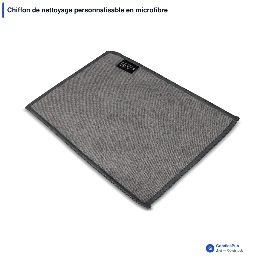 Chiffon de nettoyage personnalisable en microfibre RPET avec logo - 13 x 18 cm - Image 2